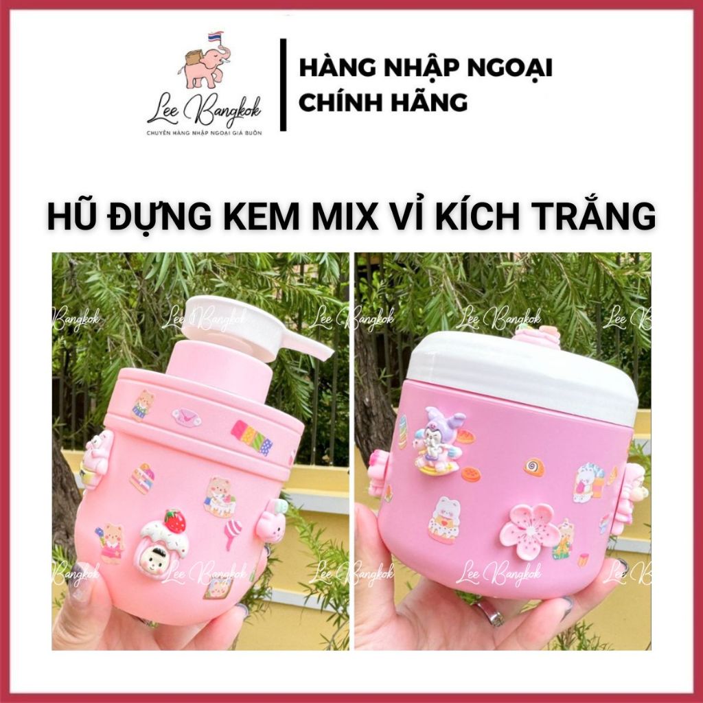 Hũ Đựng Kem Trộn Viên Bột Trắng Da Với Kem - Lotion Vaseline, Alpha Arbutrin, Citra, Garnier... Kèm 