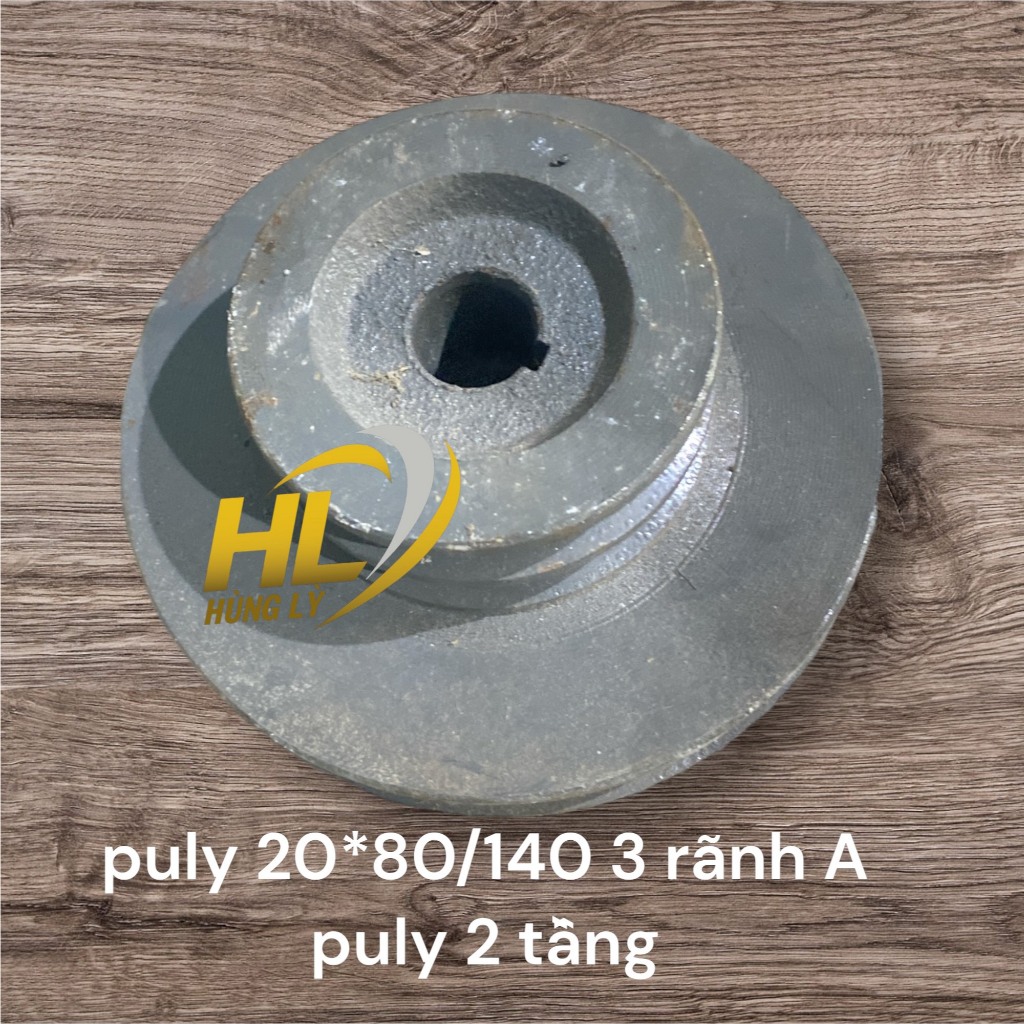 Puly 20*80/140 3 rãnh A puly 2 tầng Phụ tùng máy cày,máy nổ,máy băm cỏ,máy cắt cỏ,máy cưa,máy sát