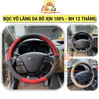 Bọc Vô Lăng, Tay Lái Ô Tô Chất Liệu Da Bò Thật 100% Size 38cm Cho Mọi Dòng Xe