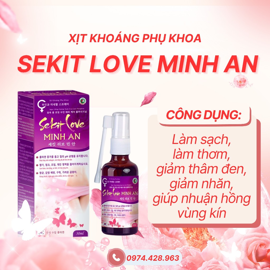 [GIẤU TÊN] SEKIT LOVE MINH AN - Xịt Khoáng Giúp Làm Thơm, Làm Hồng, Trẻ Hóa Vùng Kín - Chai/30ml