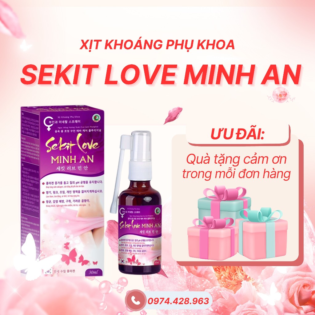 [GIẤU TÊN] SEKIT LOVE MINH AN - Xịt Khoáng Giúp Làm Thơm, Làm Hồng, Trẻ Hóa Vùng Kín - Chai/30ml