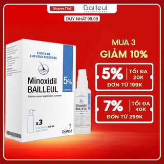 Xịt Mọc Tóc Minoxidil Bailleul Laboratoires 5% Nhập Khẩu Pháp, Kích Thích Mọc Tóc Và Giảm Rụng Tóc