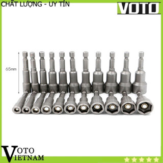 Bộ đầu khẩu bắn tôn, vặn ốc chuôi lục giác 6.35mm đường kính 6-15mm