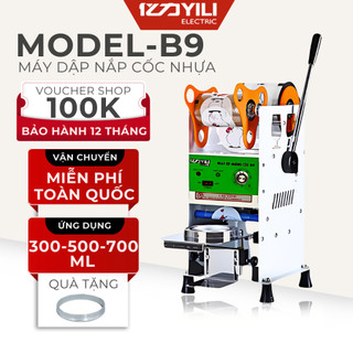 Máy dập nắp cốc b9 cao yili, máy ép miệng ly trà sữa, máy dán miệng ly bảo hành 1 năm