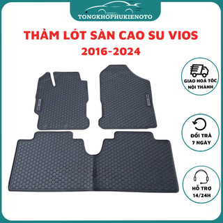 Thảm Lót Sàn Xe Toyota Vios 2016 - 2022, 2023 - Sàn Cao Su Đúc Không Mùi vừa khít xe Mẫu Tổ ong đẹp