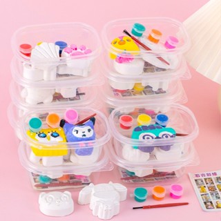 🎨 Bộ Tô Tượng Thạch Cao Mini Cute Dễ Thương Cho Bé Kèm Cọ Và Màu Cho Bé Thoả Sức Sáng Tạo 89054 