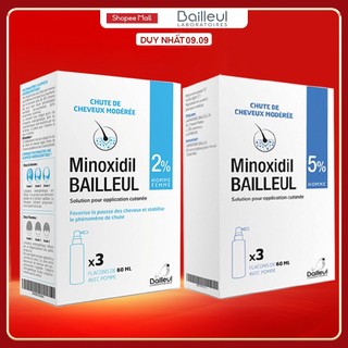 Combo 2 hộp xịt mọc tóc minoxidil bailleul laboratoires 2%, 5% pháp, giảm rụng tóc và kích thích mọc tóc.