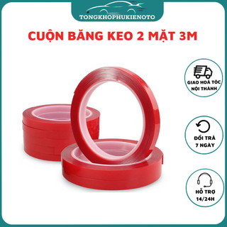 Cuộn băng keo 2 mặt 3M siêu dính chuyên dán đồ chơi xe -3 mét (cuộn nhỏ).