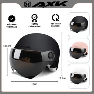 Mũ bảo hiểm 1/2 AXK 206，kính HD nón Mũ bảo hiểm【COD 55-62cm】Mũ Sơn Bóng Mờ Nửa Mũ Bảo Hiểm