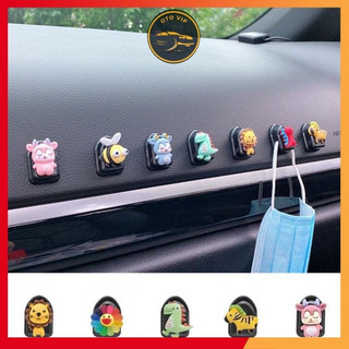 Móc treo đồ ô tô mini - Móc treo xe hơi gắn icon hoạt hình dễ thương chịu lực của móc lên đến 3kg