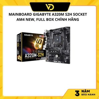 Mainboard gigabyte a320m s2h socket am4 new, full box chính hãng