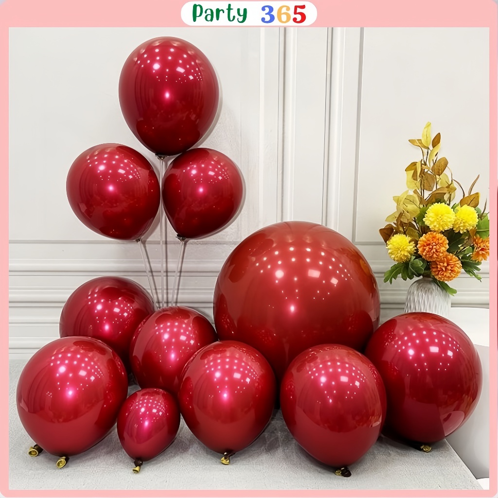 Set 10 Bóng Siêu Nhũ Đỏ 2 Lớp Trang Trí Phòng Cưới, Sự Kiện