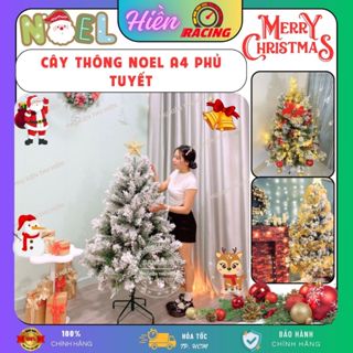 Cây thông noel 1M2 PHỦ TUYẾT  A4 trang trí giáng sinh - kèm dây kim tuyến và ngôi sao đỉnh (LP-A4-4)
