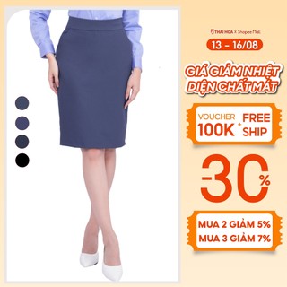 Chân váy nữ midi công sở các màu Thái Hòa CVW