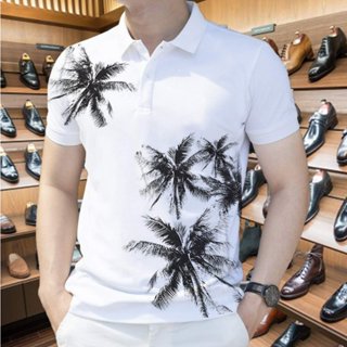 Áo polo UNISEX in hình cây dừa thoáng mát thấm hút chất thun cá sấu