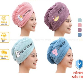 Khăn cuốn đầu, ủ tóc - thấm nước rất tốt giúp tóc khô nhanh và mượt mà