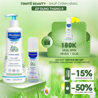 Combo Kem Dưỡng Da Toàn Thân Cho Bé Da Thường Mustela Hydra Bebe Lotion + Sữa tắm gội Gentle Cleansing Gel 50ml
