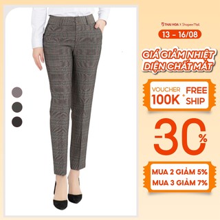 Quần Tây nữ kẻ caro các màu Thái Hòa QAW2016-R01