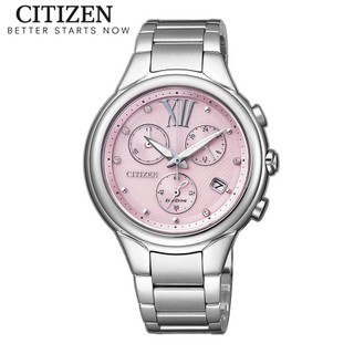 Đồng hồ nữ citizen eco-drive đính đá swarovski dây thép không gỉ fb1310-52w - mặt hồng