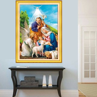 Tranh đính đá gia đình chúa KT:53x76cm. Tranh gắn đá chưa đính.