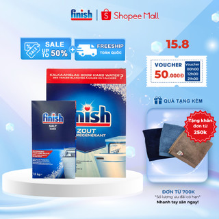 Muối rửa bát Finish 4kg, Muối rửa chén làm mềm nước Finish 1,5kg cao cấp loại bỏ tạp chất trong nước, ngăn