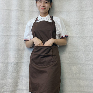 Combo 5 Cái Tạp Dề Dài Màu Nâu Phục Vụ, Làm Bếp, Nhà Hàng