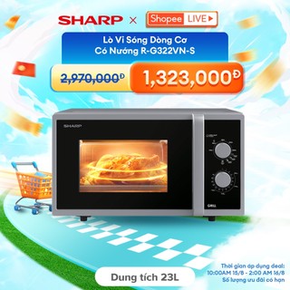 Lò vi sóng dòng cơ có nướng r-g322vn-s sharp, hàng chính hãng bảo hành 12 tháng