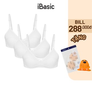 Combo 3 áo ngực học sinh không gọng mút mỏng cotton iBasic BRAT018