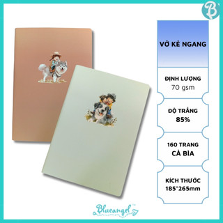 Vở kẻ ngang 160 trang Blueangel ghim gáy chắc chắn, giấy chống loá 70gsm phù hợp học sinh sinh viên