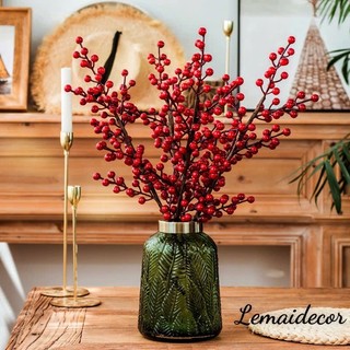 Cành Đào Đông Đỏ Cao Cấp, Cành Chery, một cành 12 nhánh loại 1 hàng đẹp trang trí Tết - LeMai Decor