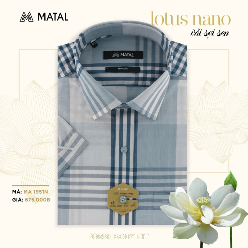 Áo sơ mi Matal ngắn tay kẻ ô vuông