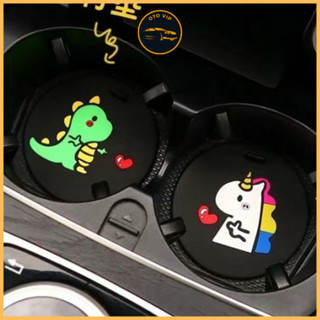 Miếng lót cốc trên xe ô tô đế cao su hình dễ thương