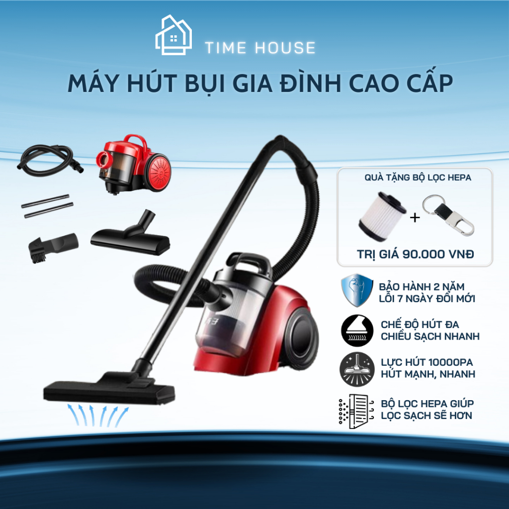 Máy hút bụi gia đình, lực hút khỏe, công suất lớn tiện lợi cho công việc dọn dẹp nhà cửa, bảo hành 2 năm lỗi đổi mới