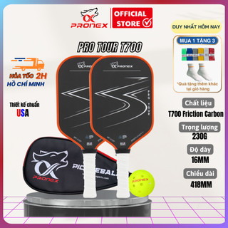 Vợt pickleball pro tour 16mm siêu nhám, cực bền, êm tay cho người đã từng chơi tennist700 friction carbon
