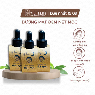 Dưỡng mặt đêm nét mộc VIETHERB dung tích 25ml, dưỡng ẩm và làm sáng da tự nhiên