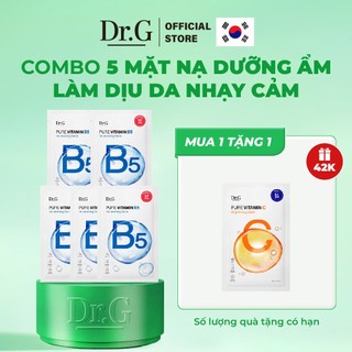 Combo 5 Mặt nạ dưỡng ẩm và làm dịu da nhạy cảm Dr.G Pure Vitamin B5 Moisturizing Mask
