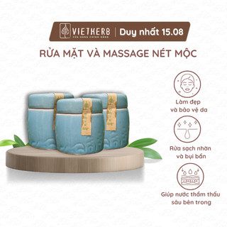 Rửa mặt và massage nét mộc VIETHERB hộp 30gr, rửa sạch nhờn và bụi bẩn trên da