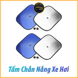 Tấm che nắng cửa kính ô tô dạng miếng chắn nắng kính lái kính sau xe hơi cao cấp giá rẻ phủ bạc hình tròn ngăn ngừa UV