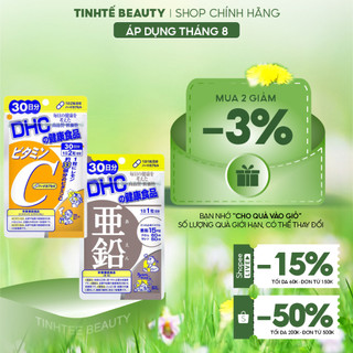 Combo Viên uống DHC 30 ngày Ngừa mụn - Mờ thâm viên uống Vitamin C và Viên uống Kẽm