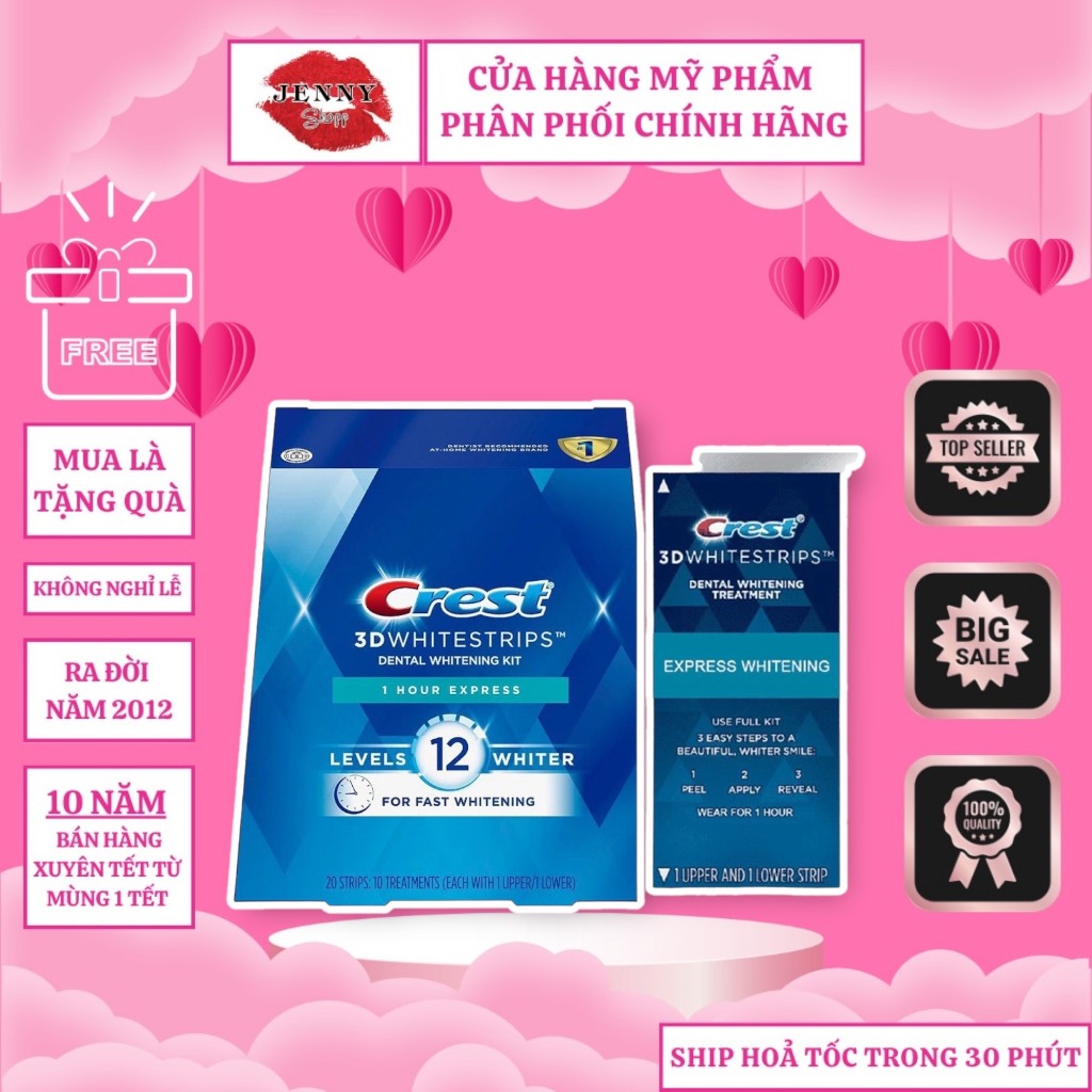 Miếng Dán Trắng Răng Crest 3D White