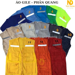 Áo gile bảo hộ lao động 1 dây kéo 4 túi hộp phản quang, Áo lao động nam vải kaki chống bụi bẩn, phối lưới nhiều màu