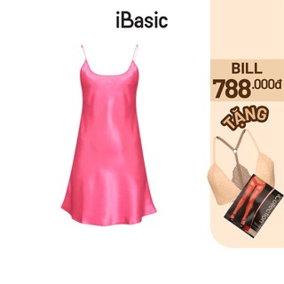 Đầm ngủ hai dây lụa satin mềm mại iBasic 7916