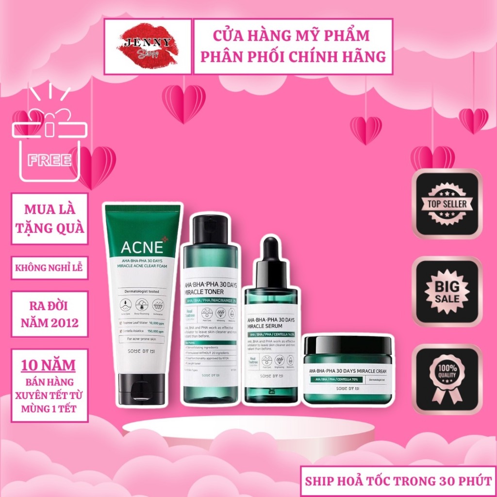Bộ Dưỡng Da Mụn Some By Mi Aha-Bha-Pha 30 Days Miracle
