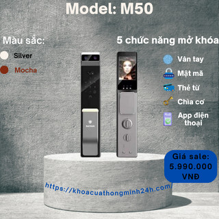 SAIYANAI Khoá cửa thông minh Model M50 - Phù hợp cửa thép cửa gỗ cửa nhựa composite cửa thuỷ lực