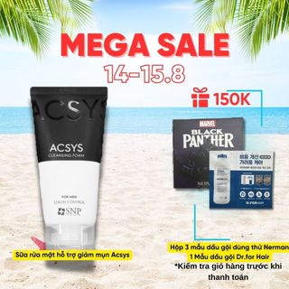 Sữa rửa mặt cho nam SNP ACSYS Sebum Control hỗ trợ giảm mụn & kiểm soát nhờn