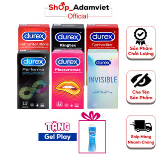 Combo Bao Cao Su Durex (Pleasuremax - Kingtex - Performa - Invisible - Fetherlite) +Tặng Gel Classic