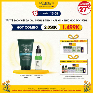 Combo tinh chất kích thích mọc tóc l'occitane hair loss treatment 50ml &tẩy tế bào chết dành cho da đầu 150ml