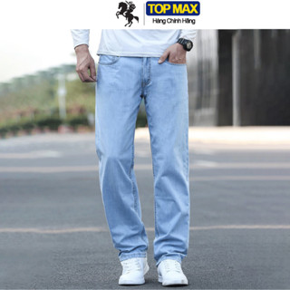 Quần Jean Nam TOPMAX, Quần Bò nam dáng suông Co Giãn, Ống Rộng có Big Size, Phong Cách Lịch Sự