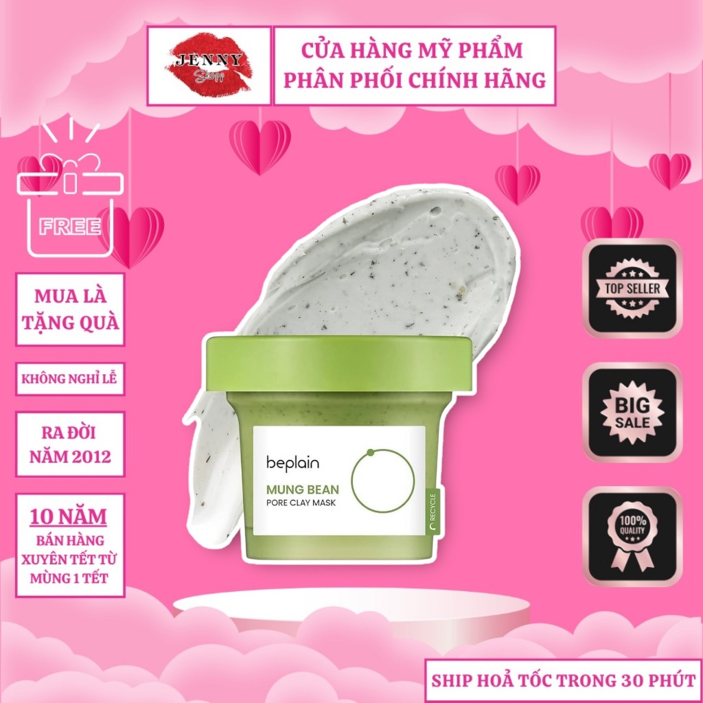 Mặt Nạ Đất Sét Đậu Xanh BePlain Mung Bean Pore Clay Mask