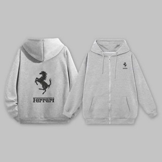 Áo hoodie nỉ Zip thêu hinh ngựa FERRARI, Áo hoodie basic from dáng unisex phong cách Hàn Quốc nam nữ mặc cực chất 2024..